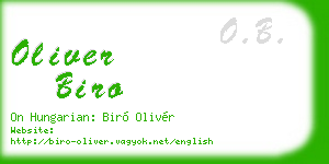 oliver biro business card