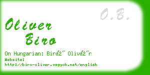 oliver biro business card